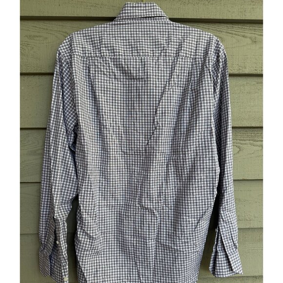 Peter Millar Collection Men’s Plaid Flex Finish Shirt Medium Brown White - Picture 2 of 6